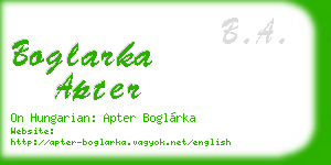 boglarka apter business card